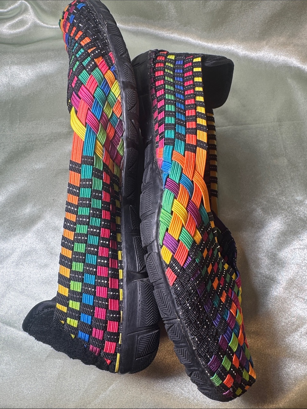 Corkys Multicolor Stretchy Woven Slip-On Flats with Pink Insole Women’s size 6 - Picture 3 of 7